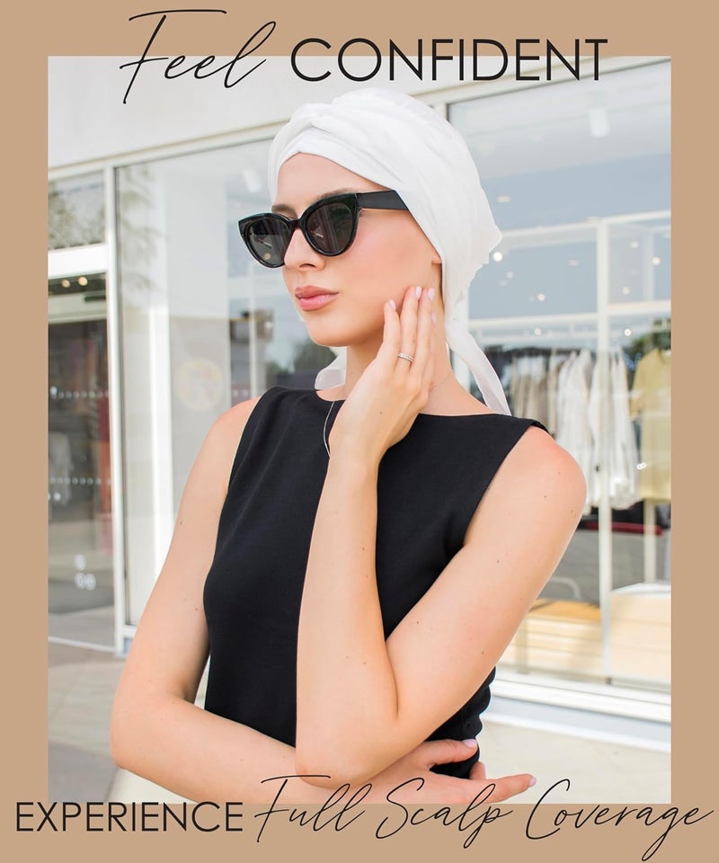 CAPLORD Head Scarf for Women Skull Cap Chemo Patients Headwear Cancer Hair Loss Scarf Headwrap Cover Hat Turban Covering Wrap - Image 2